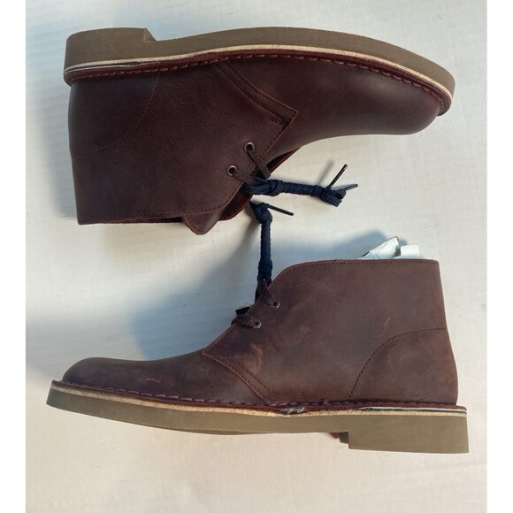 NEW Clarks Men's Bushacre 2 Chukka Ankle Boots Aubergine Leather Size 7 M Macy’s - Picture 9 of 11